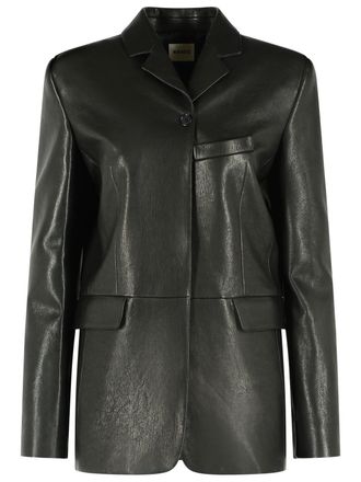 Khaite Sarmine Black Leather Jacket