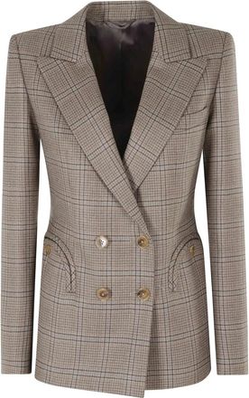 Blaz&eacute; Milano Saona Charmer Blazer - Dames - Blazers - Bruin - S - Leer - Jassen