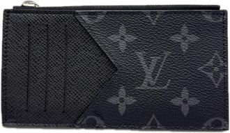 Louis Vuitton Black Gray Monogram Eclipse Monogram Eclipse Coin Purse/Coin Case (Pre-Owned)