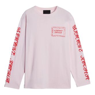 Simone Rocha Long Sleeve Tops, female, Pink, Size: S Pillowcase Printed Long Sleeve T-Shirt