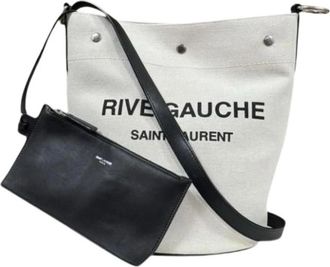 Saint Laurent Bolso de Hombro de Lino Pre-owned - Pre-owned - Mujer - Beige - ONE SIZE