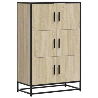 Berkfield Home Highboard Sonoma Oak 68x35x106.5 cm Engineered Wood & Metal in Light Brown