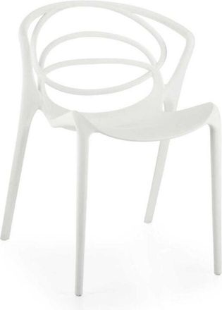 Capodarte Sedia da pranzo Bianco in polipropilene impilabile fiona 1 pz