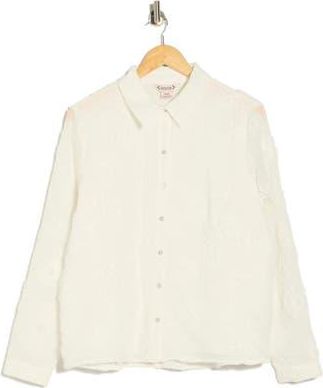 Nanette Lepore 3D Flower Button-Up Shirt in Brilliant White at Nordstrom Rack, Size Medium