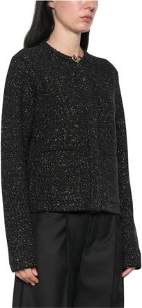 Fabiana Filippi Boucl&eacute; Tweed Jas - Dames - Blazers - Zwart - XL - Tweed - Jassen