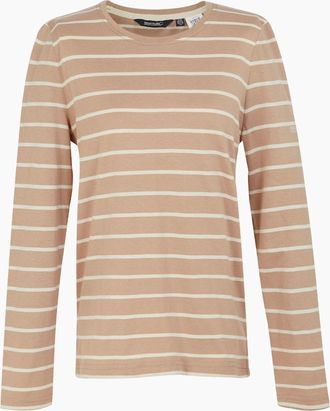 Regatta Womens Regatta Womens/Ladies Federica II Stripe Long-Sleeved T-Shirt - Tan - Size: 12