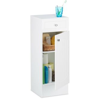 Relaxdays Relaxdays - Bathroom Standing Cabinet, Cupboard with Drawer for the Bathroom, mdf, hwd: 80 x 30.5 x 30.5cm, White