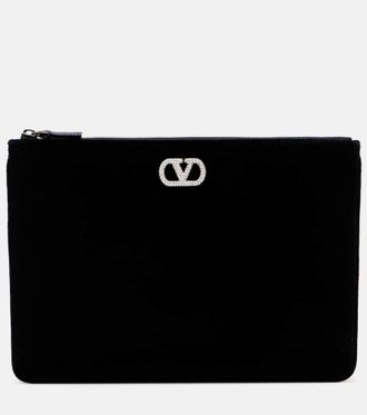 Valentino Garavani VLogo velvet pouch