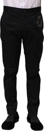 Dolce & Gabbana Dark Blue Logo Cotton Dress Mens Pants (Pre-Owned)