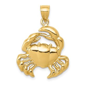 Diamond2Deal 14k Yellow Gold Polished Crab Pendant