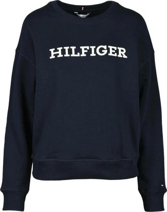 Tommy Hilfiger Hoodies & sweatvesten, Dames, Blauw, M, Katoen, Katoenen sweatshirt - Model: Felpa