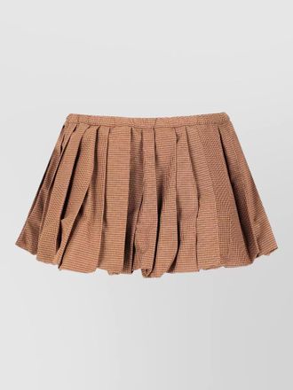 Miu Miu vichy check shorts pleated design waistband