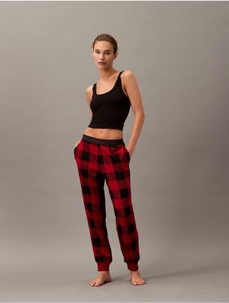 Calvin Klein Womens Modern Cotton Holiday Joggers - Red - XL