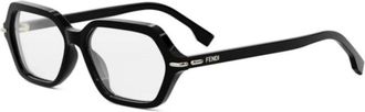 Fendi Glasses, unisex, Black, Size: 54 MM Geometric Optical Frame