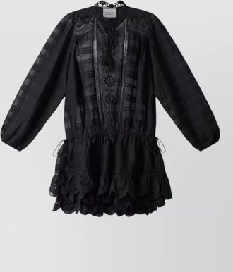 Isabel Marant embroidered dress keyhole neckline lace detailing
