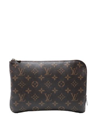 Louis Vuitton Clutch Etui Voyageur PM con monogramma 2018 - Marrone