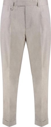 Paolo Pecora Slim Fit Chino Broek met Oprolbare Manchetten - Heren - Nette broeken - Beige - XL - Polyester - Broeken