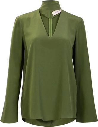 Silvia Tcherassi Blusa Kelsey con collo a imbuto - Verde