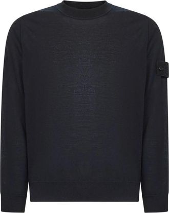 Stone Island Blauwe Sweaters voor Mannen - Heren - Ronde hals truien - Blauw - M - Truien & Vesten