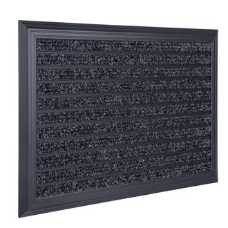 Relaxdays Relaxdays Felpudo, 80 X 50 Cm, Aluminio, Resistente A La Intemperie, Antideslizante, Interior Y Exterior, Negro