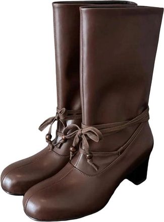 Generic Womens Over The Knee Boots Thick Heel Slip On Casual Dress Shoes