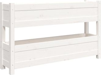 vidaXL Vidaxl - Jardinera De Madera Maciza De Pino Blanco 112x25x66 Cm