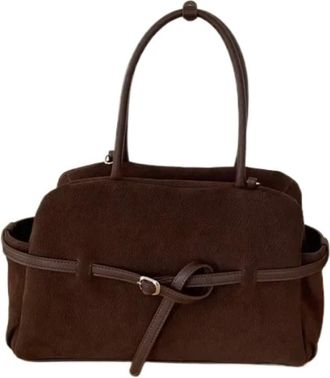 Generic Compatible For Leather Tote Bag Large Capacity Buckle Crossbody Handbag Polyester Lining PU Material(50632 deep coffee)