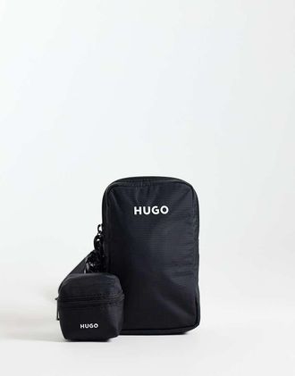 HUGO BOSS Borsa porta cellulare a tracolla nera-Nero