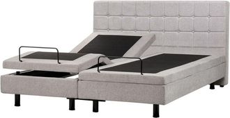 Beliani Cama Ajustable El&eacute;ctricamente 180 X 200 Cm Gris Claro Con Mando A Distancia Duke