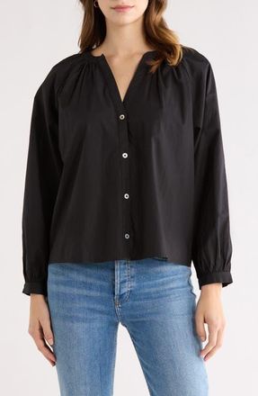 Rails Beas Button-Up Top in Black at Nordstrom, Size Xx-Small