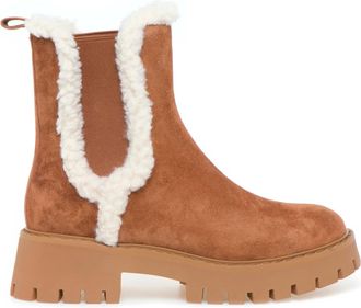 Michael Kors Asher Flat Bootie - Dames - Chelseaboots - Bruin - 38 1/2 EU - Polyester - Schoenen