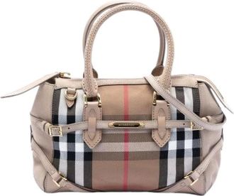 Burberry Pre-owned Handbags, female, Beige, Size: ONE SIZE Pre-owned Vintage Canvas Handbag