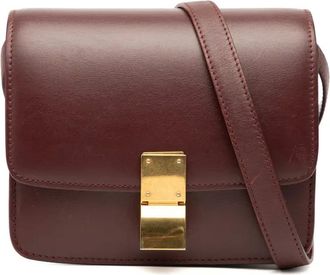 Celine Borsa a tracolla Classic Box piccola in pelle di vitello 2017 - Rosso