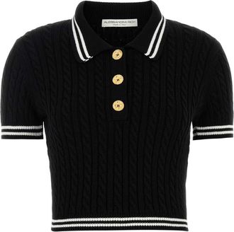 Alessandra Rich Womens Black Cotton Polo Shirt - Size EU 38 (Womens)