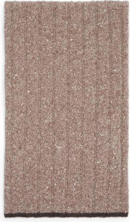 Brunello Cucinelli Cashmere knit scarf in Hazelnut at Nordstrom