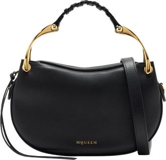 Alexander McQueen Black Wishbone Mini Shoulder Bag