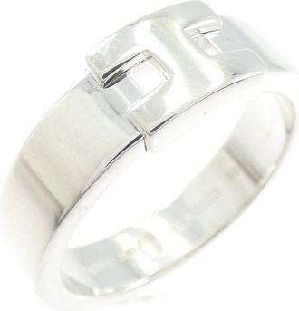 Herm&egrave;s Silver Silver 925 Band Ring (Pre-Owned)