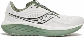 Saucony Mens Ride 18 Running Shoes In White/olivine
