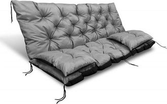 OEM Coj&iacute;n De Jard&iacute;n 100x60x50 Cm + 2 Cojines Para Banco Columpio, Impermeable, Gris
