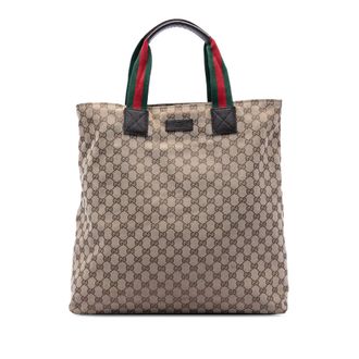 Gucci Tassendoek Gg Web Tote (tweedehands)