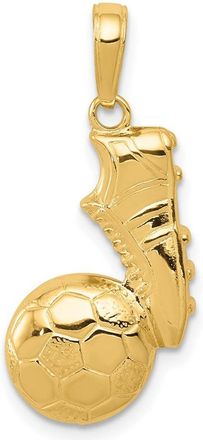 Diamond2Deal 14k Yellow Gold Soccer Ball and Shoe Pendant
