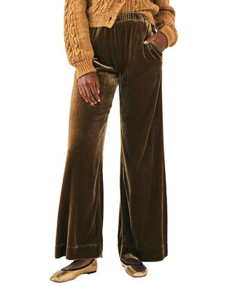 Faherty Stretch Silk-Blend Velvet Genevieve Pant
