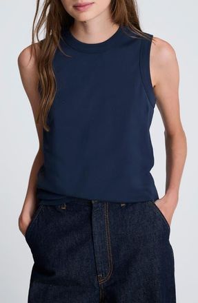 Kenneth Cole Crewneck Cotton Tank Top in Dark Navy at Nordstrom, Size X-Small