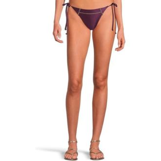 BECCA by Rebecca Virtue Womens BECCA Color Sheen Bikini Bottom Aubergine Tie Side Swimwear KFC311