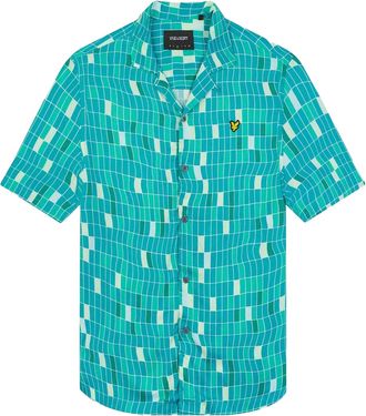 Lyle & Scott Heren Shirt met Zwembadprint (Blauw)