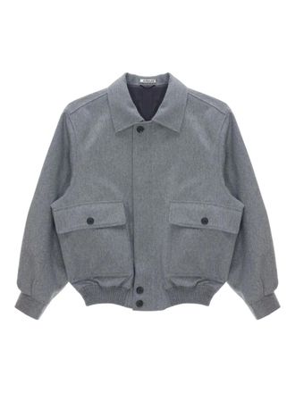 Auralee Moleskin cashmere bomber jacket - men - Cupro/Cashmere - 4 - Grey