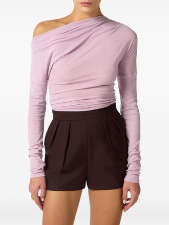 Elisabetta Franchi Gedrapeerde top met lange mouwen - Roze