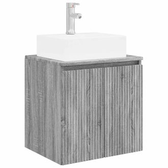 vidaXL Vanidad Con Lavabo De Pared Sonoma Gris 49,5 X 41 X 62,5 Cm Vidaxl