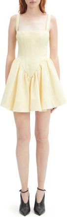 Bardot Larson Corset Fit & Flare Minidress in Canary Yellow at Nordstrom, Size 10