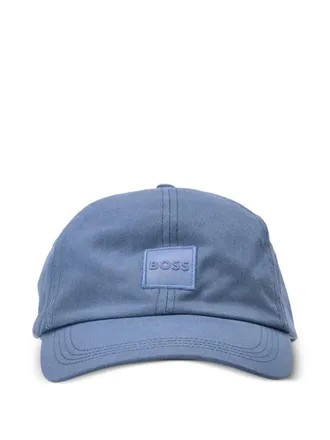 BOSS logo-patch cap - men - Cotton/Cotton - One Size - Blue
